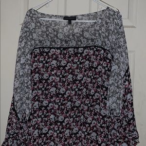 Lane Bryant Rose Print Black/Gray/Pink size 26/28